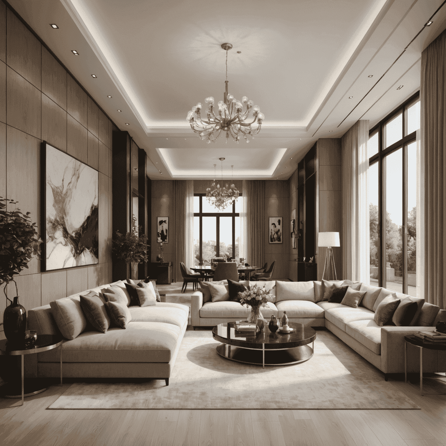 Photorealistic rendering of a luxurious interior space, demonstrating the power of architectural visualization